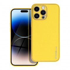 Apple iPhone 14 Pro Max Coque Leather Jaune