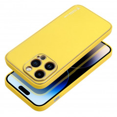 Apple iPhone 14 Pro Max Coque Leather Jaune