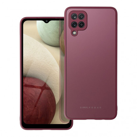 Samsung Galaxy A12 Coque Roar Matte Glass Élégant  Bordeaux