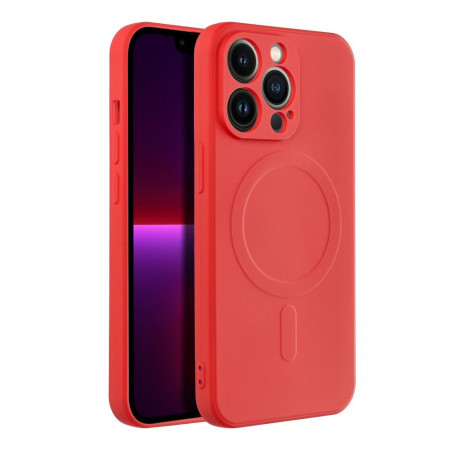 Apple iPhone 13 Pro Coque Silicone Mag Cover MagSAFE Rouge