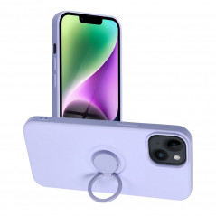 Apple iPhone 14 Coque Silicone ring Violet (Violet)