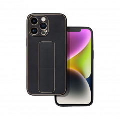 Apple iPhone 14 Pro Max Coque LEATHER Case Kickstand Noir