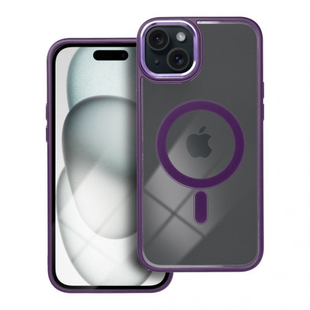 Apple iPhone 15 Plus Coque Color Edge Mag MagSAFE Violet profond