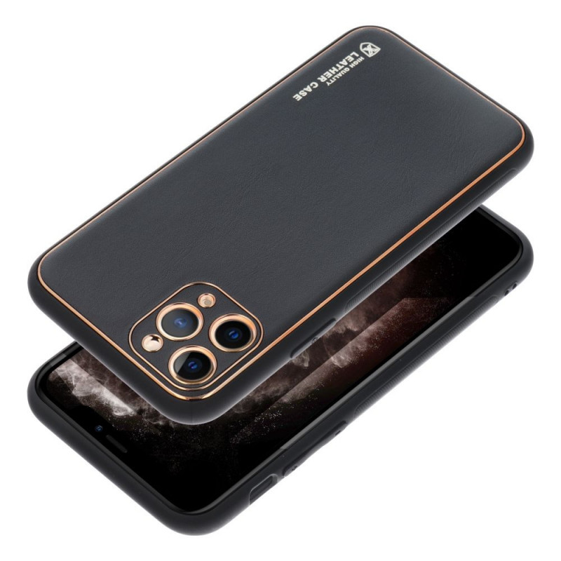 Apple iPhone 15 Pro Coque Leather Noir