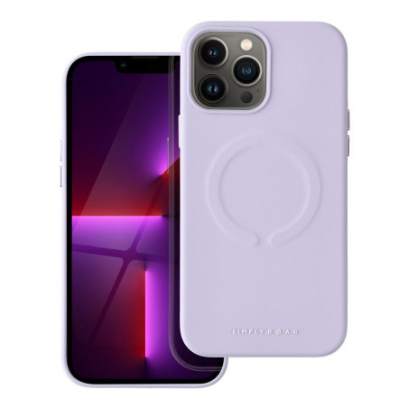 Apple iPhone 13 Pro Max Coque Roar Leather Mag Élégant MagSAFE Violet (Purple)
