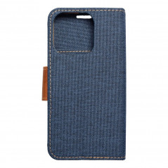 Apple iPhone 15 Pro Portefeuilles Canvas Book Bleu marine