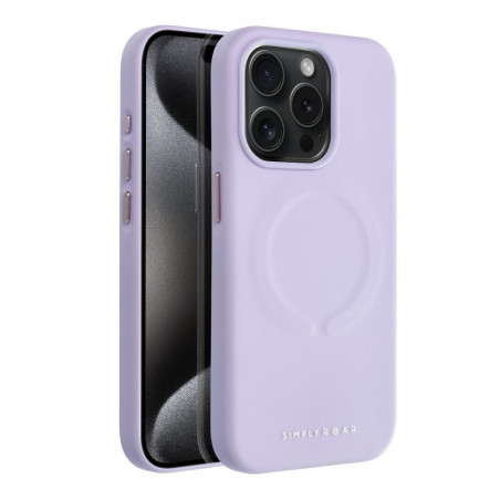 Apple iPhone 15 Pro Coque Roar Leather Mag Élégant MagSAFE Violet (Purple)
