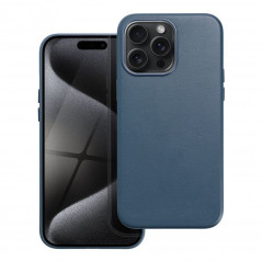 Apple iPhone 15 Pro Max Coque Leather Mag Cover Élégant  MagSAFE  Bleu indigo