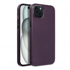 Apple iPhone 15 Plus Coque Leather Mag Cover Élégant MagSAFE Violet foncé