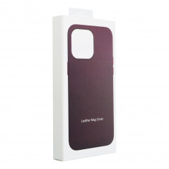 Apple iPhone 15 Plus Coque Leather Mag Cover Élégant  MagSAFE  Violet foncé