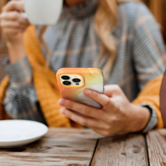 Apple iPhone 15 Pro Coque Leather Mag Cover Élégant  MagSAFE  Éclaboussure d'orange