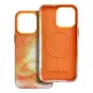 Apple iPhone 15 Pro Coque Leather Mag Cover Élégant  MagSAFE  Éclaboussure d'orange
