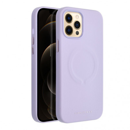 Apple iPhone 12 Pro Max Coque Roar Leather Mag Élégant MagSAFE Violet (Purple)