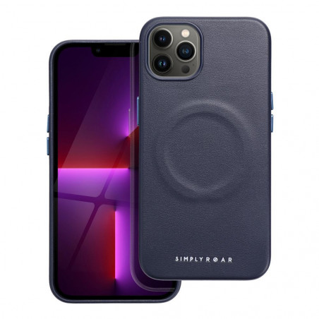 Apple iPhone 13 Coque Roar Leather Mag Élégant  MagSAFE  Marine