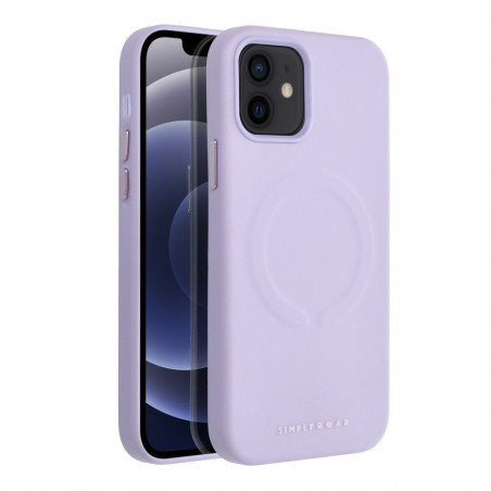 Apple iPhone 12 Coque Roar Leather Mag Élégant  MagSAFE  Violet (Purple)