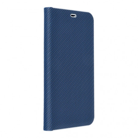 Apple iPhone 15 Plus Portefeuilles LUNA Book Carbon Fibre de carbone, Élégant  Bleu