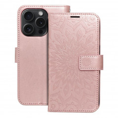Apple iPhone 15 Pro Portefeuilles MEZZO Book Mandala  Or rose