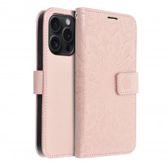Apple iPhone 15 Pro Portefeuilles MEZZO Book Mandala  Or rose