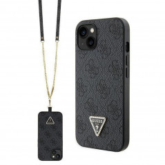 Apple iPhone 14 Coque Guess Metal Logo Starss Crossbody Élégant  Noir