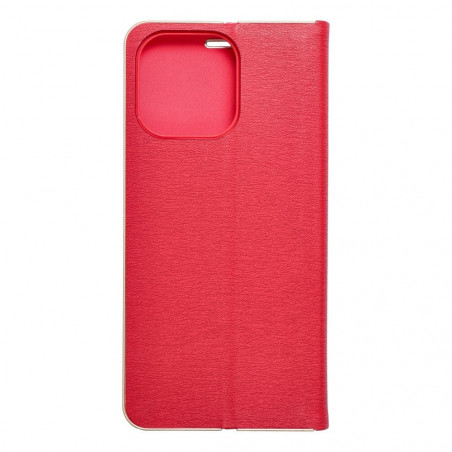 Apple iPhone 15 Pro Max Portefeuilles LUNA Book Gold Élégant Rouge