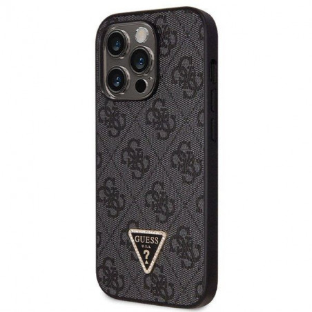 Apple iPhone 14 Pro Coque Guess Metal Logo Starss Crossbody Élégant  Noir
