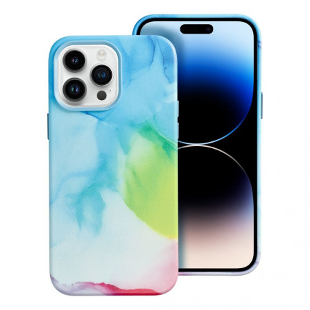 Apple iPhone 14 Pro Max Coque Leather Mag Cover Élégant MagSAFE Tâche de couleur