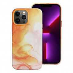 Apple iPhone 13 Pro Max Coque Leather Mag Cover Élégant  MagSAFE  Éclaboussure d'orange