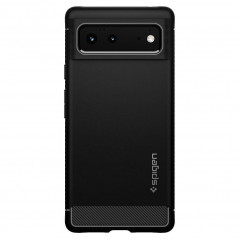 Google Pixel 6 Coque Spigen Armor Fibre de carbone, Élégant Noir