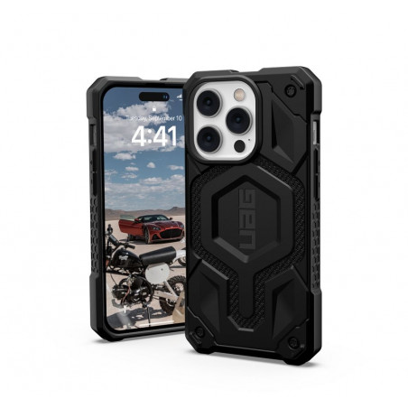 Apple iPhone 14 Pro Max Coque Urban Armor Gear Monarch Étui haut de gamme  MagSAFE  Noir kevlar