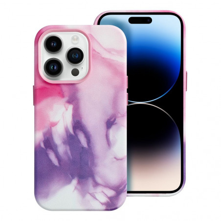 Apple iPhone 14 Pro Coque Leather Mag Cover Élégant  MagSAFE  Éclaboussure violette