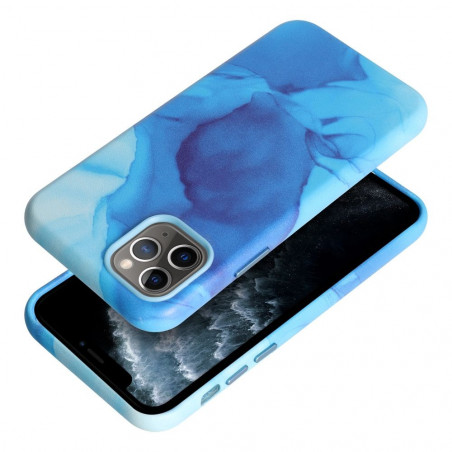 Apple iPhone 11 Pro Coque Leather Mag Cover Élégant  MagSAFE  Éclaboussure bleue