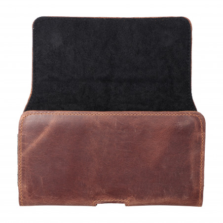 Samsung Galaxy A71 LTE Etui universel, Étuis horizontaux, Étui de ceinture ROYAL Crazy Horse Brun 