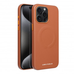 Apple iPhone 15 Pro Max Coque Roar Leather Mag Élégant  MagSAFE  Brun