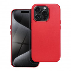 Apple iPhone 15 Pro Coque Leather Mag Cover Élégant  MagSAFE  Rouge