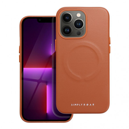Apple iPhone 13 Pro Coque Roar Leather Mag Élégant  MagSAFE  Brun