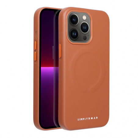 Apple iPhone 13 Pro Coque Roar Leather Mag Élégant  MagSAFE  Brun