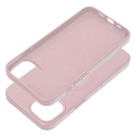 Apple iPhone 15 Plus Coque Roar Leather Mag Élégant  MagSAFE  Rose vif
