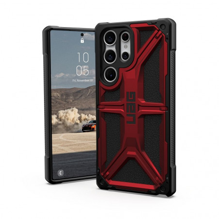 Samsung Galaxy S23 Ultra 5G Coque Urban Armor Gear Monarch Étui haut de gamme  MagSAFE  Cramoisi