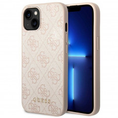 Apple iPhone 14 Coque Guess 4G Gold Logo Élégant  Rose