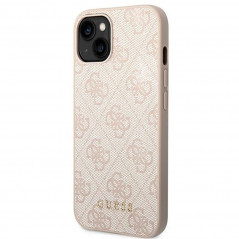 Apple iPhone 14 Coque Guess 4G Gold Logo Élégant  Rose