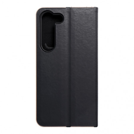 Samsung Galaxy S23 5G Portefeuilles LUNA Book Gold Élégant  Noir