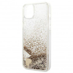 Apple iPhone 14 Coque Guess Liquide Glitter Charms Élégant  Or