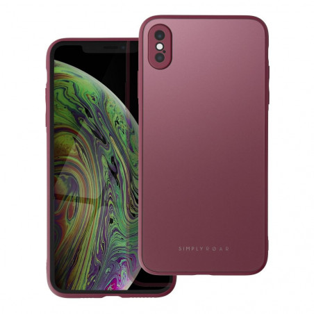 Apple iPhone X Coque Roar Matte Glass Élégant  Bordeaux