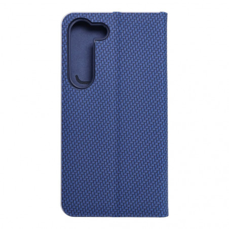 Samsung Galaxy S23 5G Portefeuilles LUNA Book Carbon Fibre de carbone, Élégant  Bleu