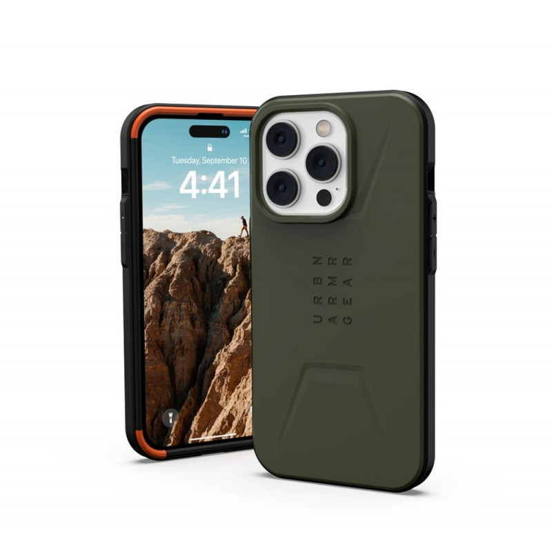 Apple iPhone 14 Pro Coque Urban Armor Gear Civilian Étui haut de gamme  MagSAFE  Olive