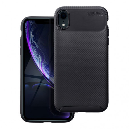 Apple iPhone XR Coque Carbon premium Élégant Noir