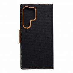 Samsung Galaxy S23 Ultra 5G Portefeuilles Canvas Book Noir