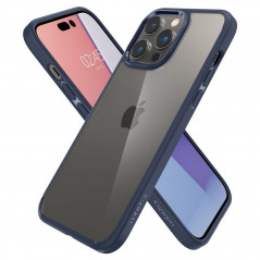 Apple iPhone 14 Pro Coque Spigen Ultra Hybrid Clair comme du cristal  Bleu marine