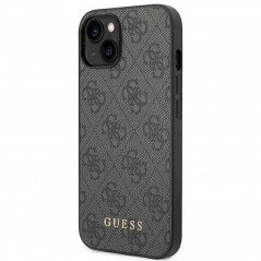 Apple iPhone 14 Coque Guess 4G Gold Logo Élégant  Gris