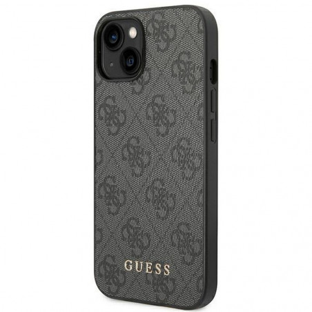 Apple iPhone 14 Coque Guess 4G Gold Logo Élégant  Gris